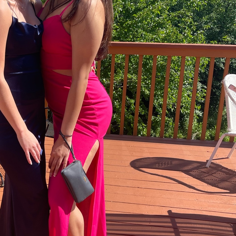 hot pink prom dress